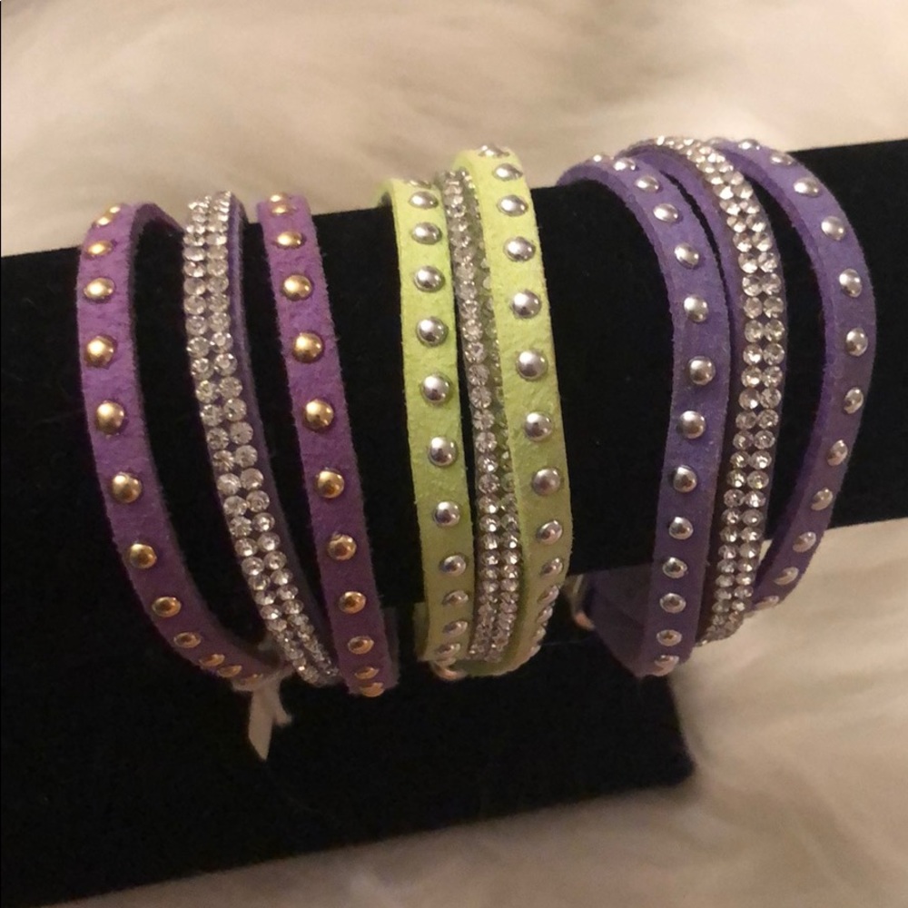 Triple row rhinestone bracelet